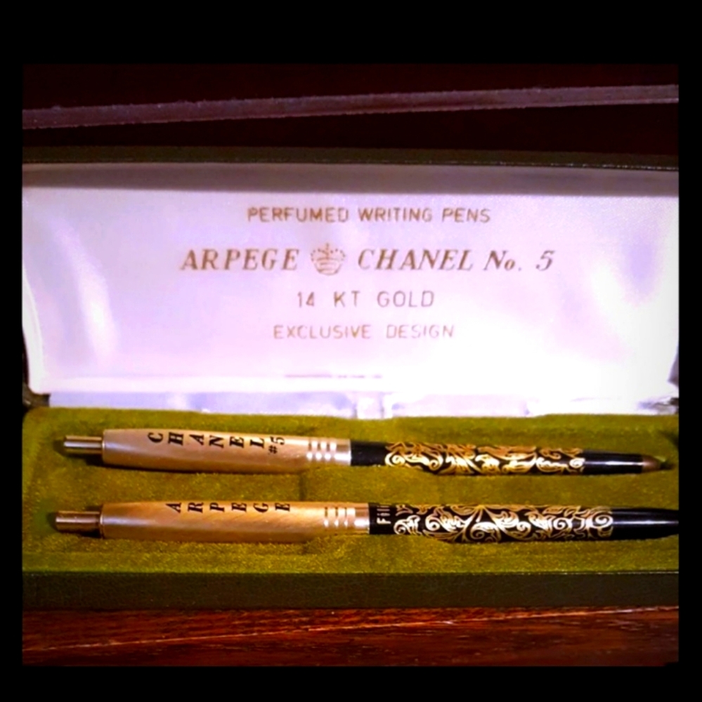 Vintage Chanel No. 5 14k Gold perfumed pens